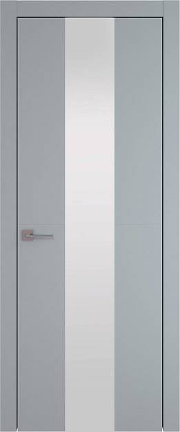 Межкомнатная дверь Tivoli Ж-3, цвет - Серебристо-серая эмаль (RAL 7045), Со стеклом (ДО)